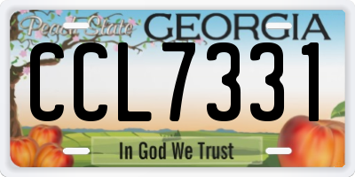 GA license plate CCL7331