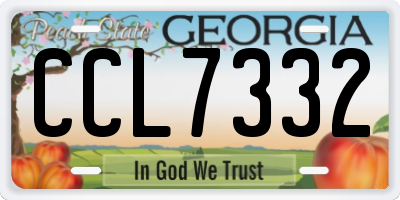 GA license plate CCL7332