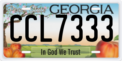 GA license plate CCL7333