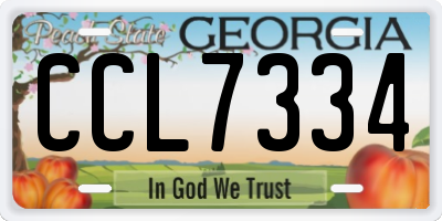 GA license plate CCL7334