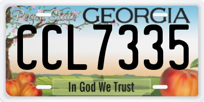 GA license plate CCL7335