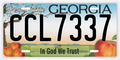 GA license plate CCL7337