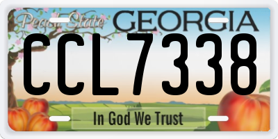 GA license plate CCL7338