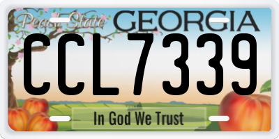 GA license plate CCL7339