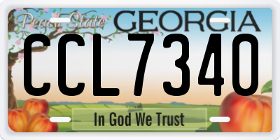 GA license plate CCL7340