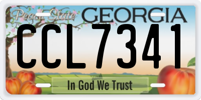 GA license plate CCL7341