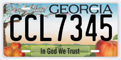 GA license plate CCL7345