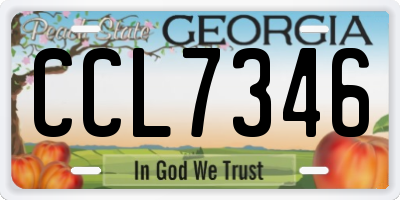 GA license plate CCL7346