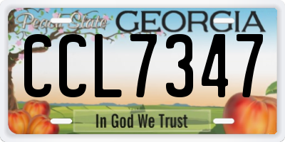 GA license plate CCL7347