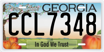 GA license plate CCL7348