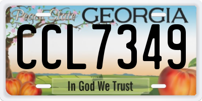GA license plate CCL7349