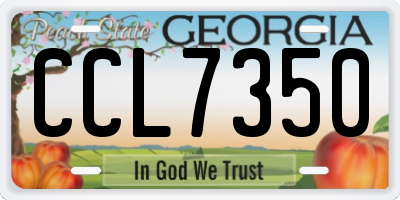 GA license plate CCL7350
