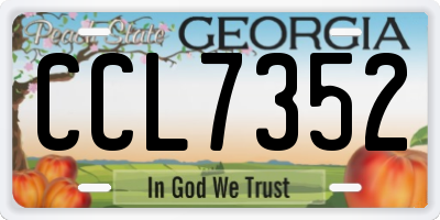 GA license plate CCL7352