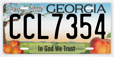 GA license plate CCL7354