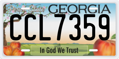 GA license plate CCL7359