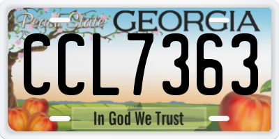 GA license plate CCL7363