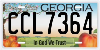 GA license plate CCL7364