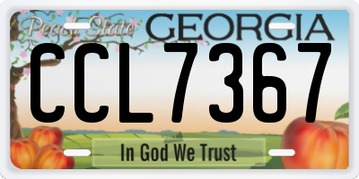 GA license plate CCL7367