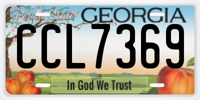 GA license plate CCL7369
