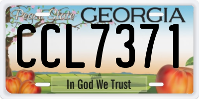 GA license plate CCL7371