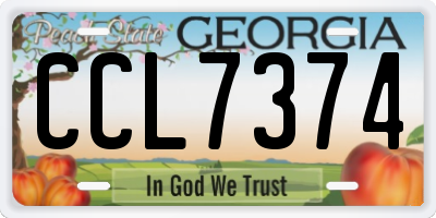 GA license plate CCL7374