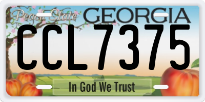 GA license plate CCL7375