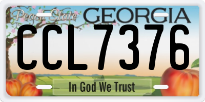 GA license plate CCL7376