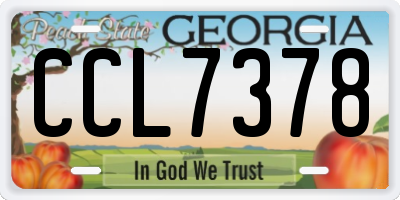 GA license plate CCL7378