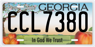 GA license plate CCL7380