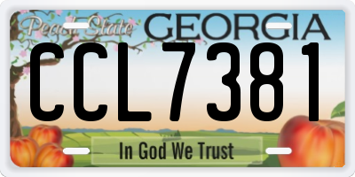 GA license plate CCL7381