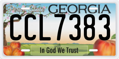GA license plate CCL7383
