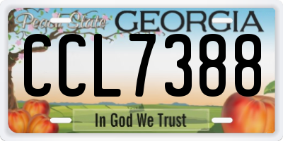 GA license plate CCL7388