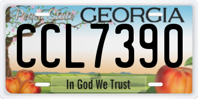 GA license plate CCL7390
