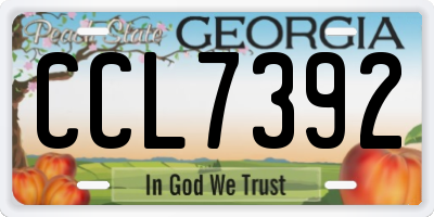 GA license plate CCL7392