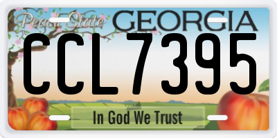 GA license plate CCL7395