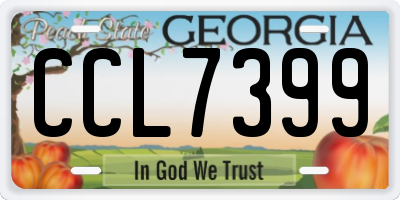 GA license plate CCL7399
