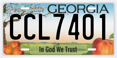 GA license plate CCL7401