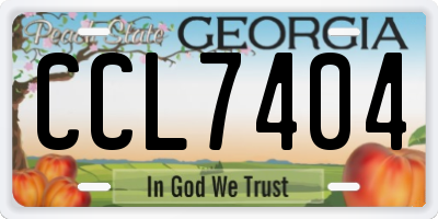 GA license plate CCL7404