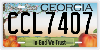 GA license plate CCL7407