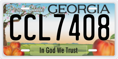 GA license plate CCL7408