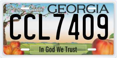 GA license plate CCL7409