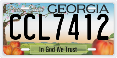 GA license plate CCL7412
