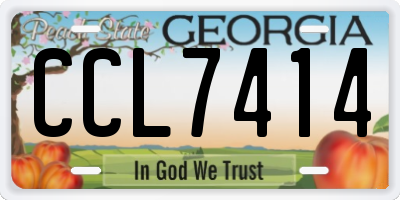 GA license plate CCL7414