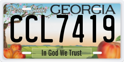 GA license plate CCL7419