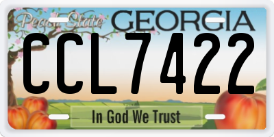 GA license plate CCL7422