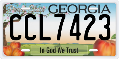 GA license plate CCL7423