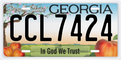 GA license plate CCL7424