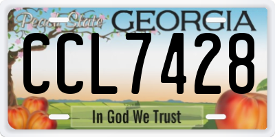 GA license plate CCL7428
