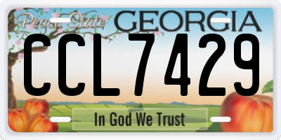 GA license plate CCL7429