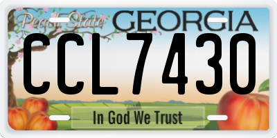 GA license plate CCL7430